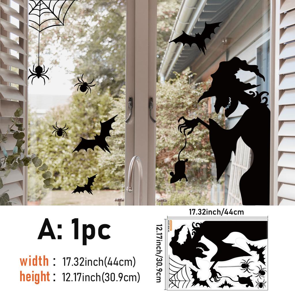 Halloween Self-Adhesive Glass Sticker Window Sticker Style Wall Sticker Door Sticker Diy Horror