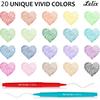 Lelix 20 Colors Felt Tip Pens, Medium Point Assorted Colors Markers Pens For Journaling, Writing, Note Taking, Planner Coloring, Perfect for Art