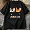 Летняя унисекс футболка свободного кроя с милым рисунком команды кошек, спортивная, повседневная, 100% хлопок, удобная, универсальная, подходит для всех случаев