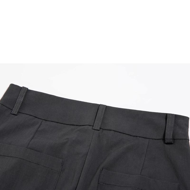 Women Tight Flares Pants Flared Slacks Dark Black High-waist Suit Slacks Trousers Casual Pants
