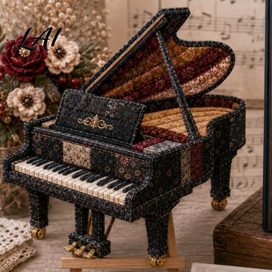 Creative Sewing Projects for Beginners Patchwork Music Instrument DIY Kit Vintage Violin Guitar Craft Kit Adults Fabric Piano Harp Adults Home Wall