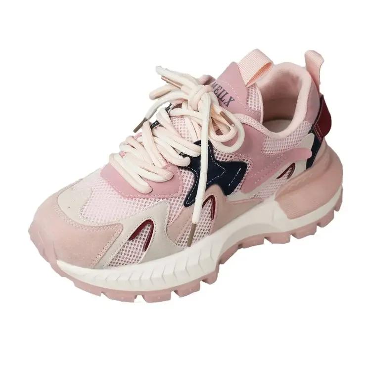 Модные женские кроссовки женские кроссовки на вулканизированной платформе повседневные женские туфли на плоской подошве сетчатые дышащие кроссовки для бега и ходьбы массивные летние спортивные