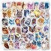 Watercolor Animal Stickers Kawaii Cat Deer Owl Waterproof Reusable Sticker DIY Bottle Laptop Mobile Phone Decoration