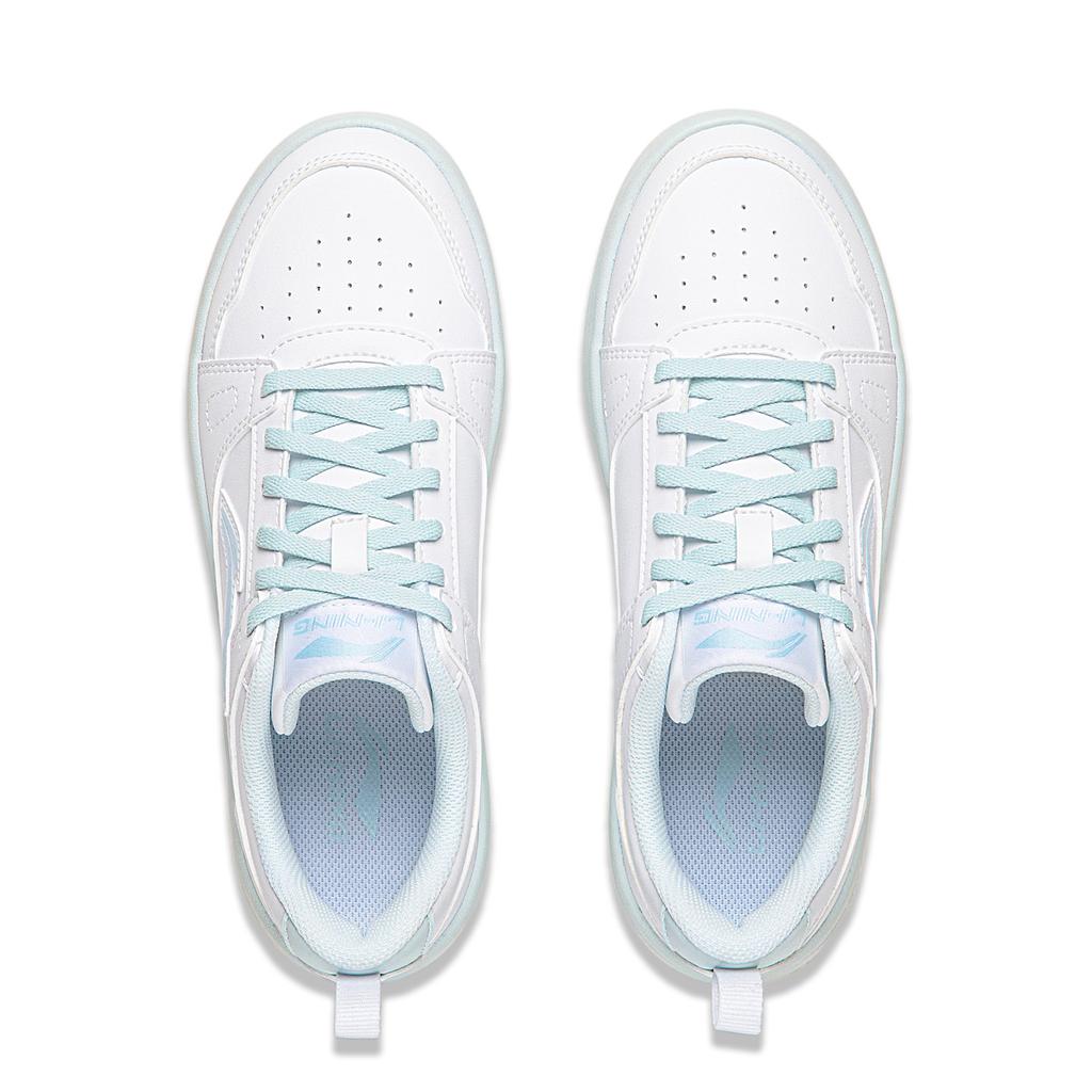 Li Ning Sunny Sky Летние Классические Цветные Блоки Свежие Универсальные Повседневные Прочные Дышащие Низкие Кеды для Скейтборда Детские Кроссовки Белый Синий AGCW492-4
