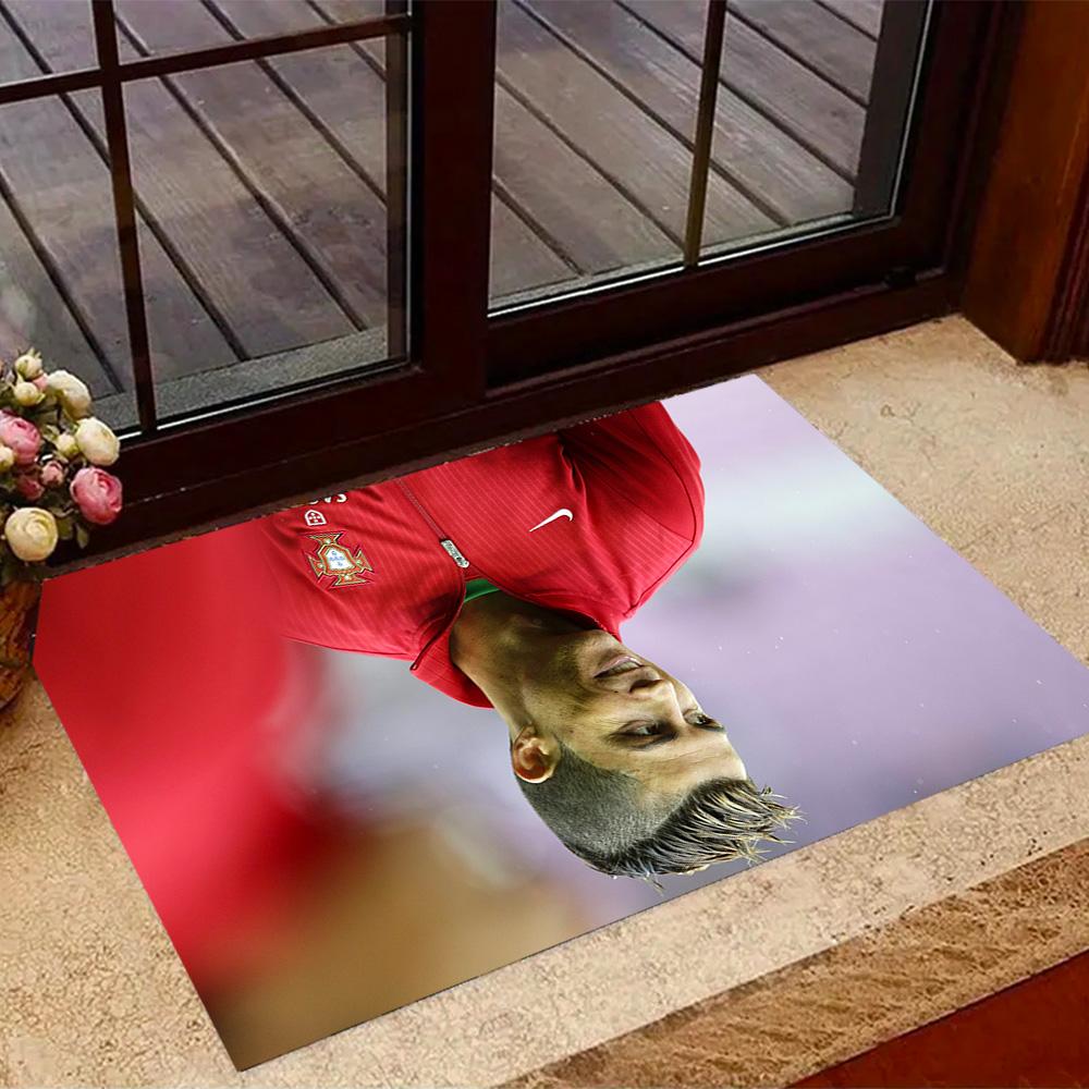 Cristiano Ronaldo Action Area Rug Perfect for Foyer Kitchen Game Room Balcony Antislip Carpet Anime Office Decor Wedding Party Gift