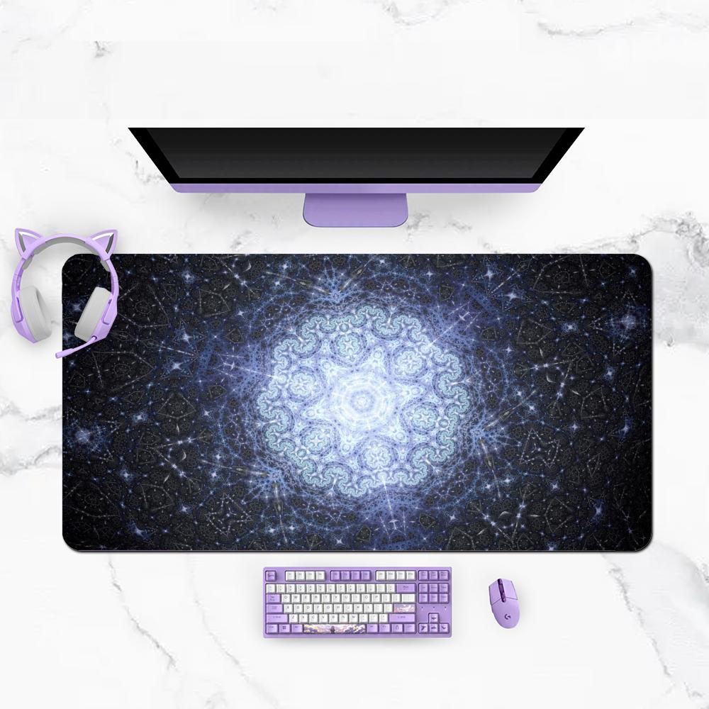 Symmetrical Mandala Boho Ethnic Ornament Table Mat Designed For Casual Laptop Gaming Desktop Pad