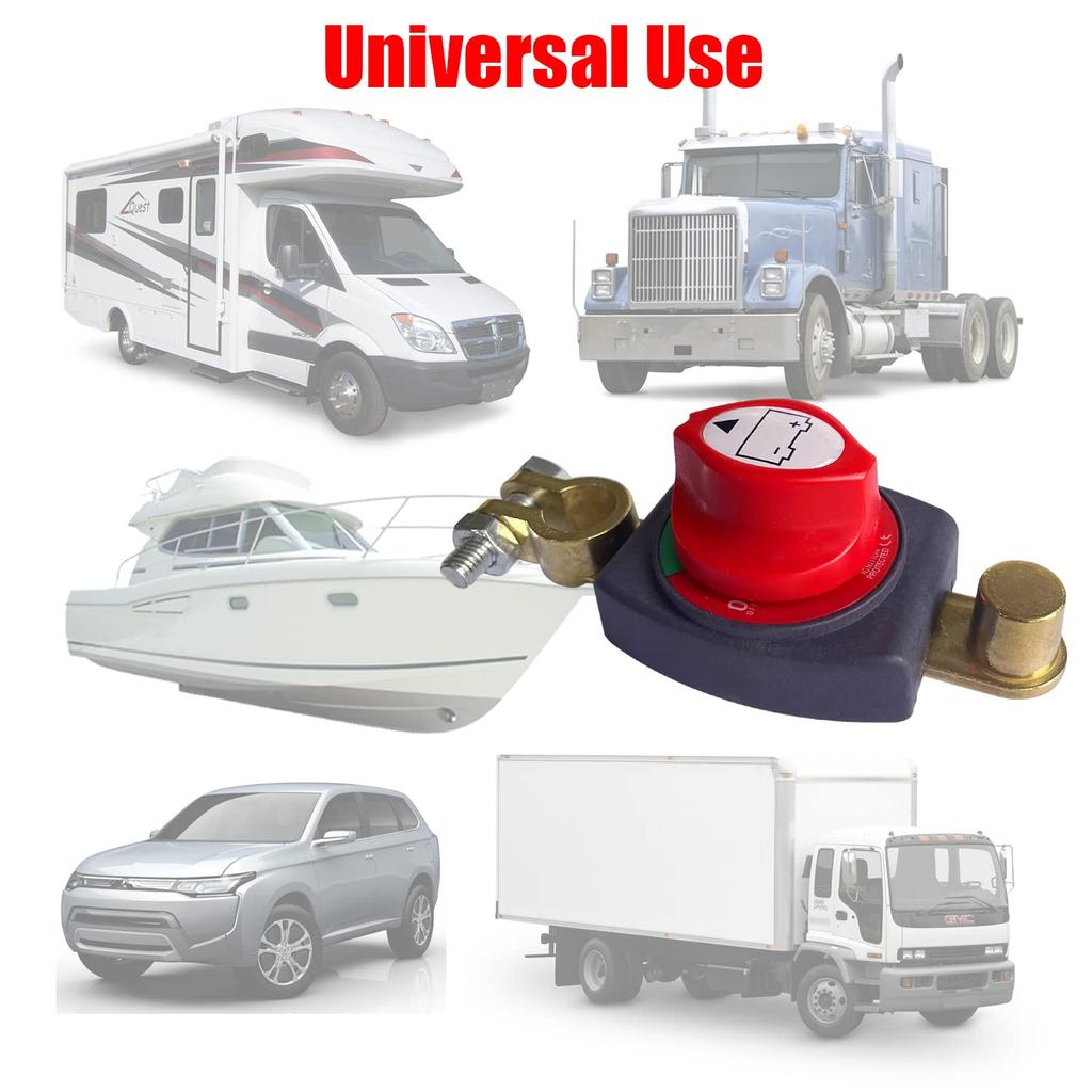 Ampper Выключатель аккумуляторной батареи на верхнем посте, главный выключатель отключения питания аккумуляторной батареи 12-48 В, разъединитель для транспортного средства, автофургона, лодки (Отрицательно, Вкл/Выкл)