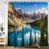 Modern 3D Printing Forest Shower Curtain Green Plant Tree Landscape Bath Curtain With Hooks For Bathroom Waterproof Scenery