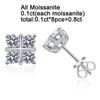 New 0.8 Carat All Real Moissanite Stud Earrings Cross 925 Pure Silver Ear Ring Jewelry With Certifcation Pass Diamond Tester