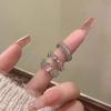 Women's Pink Diamond Open Index Ring - High-End Niche Design, 2025 Thorn Trend