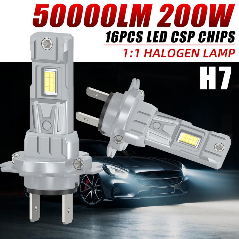 2x Mini H7 LED Headlight Bulb 50000LM Wireless 200W CSP Canbus h7 Car Headlamp Auto Diode Lamp High Low Beam Plug And Play12V