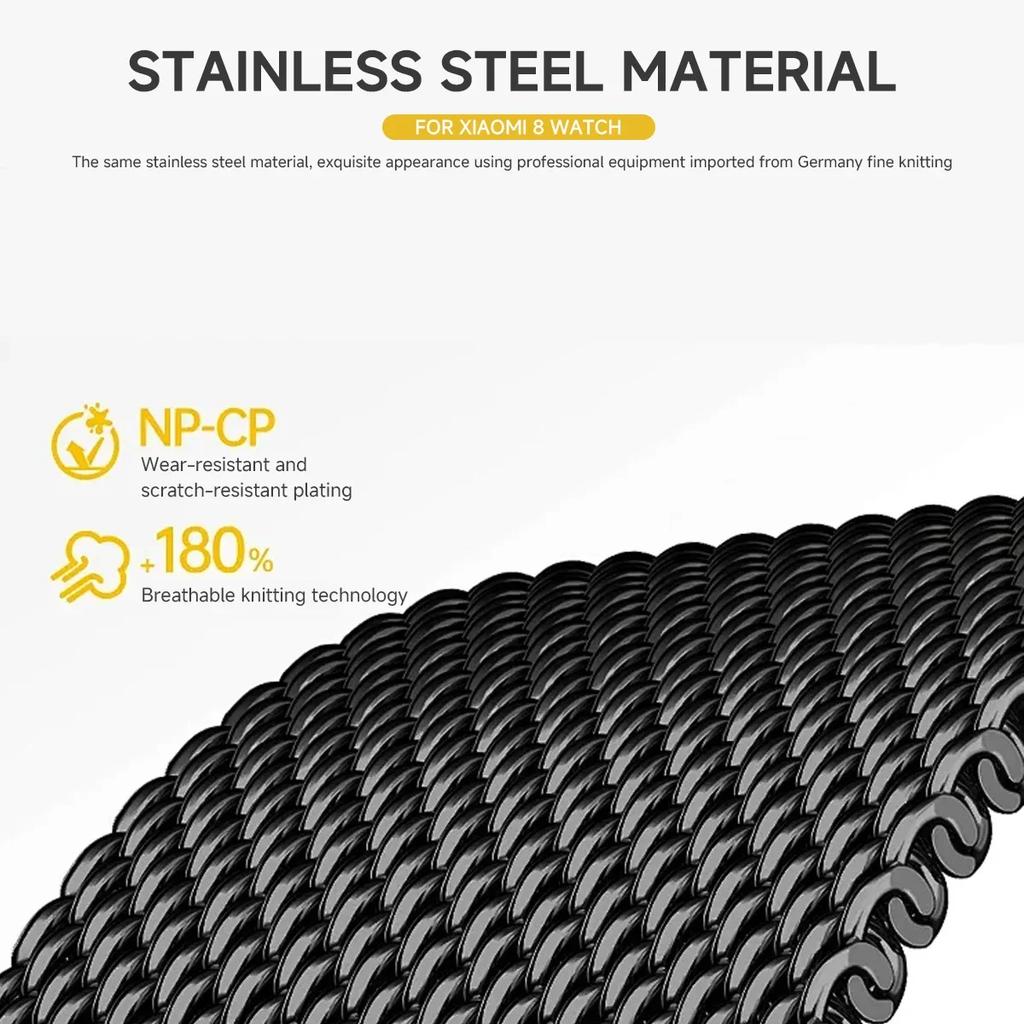 Миланский сетчатый ремешок для смарт-часов Redmi watch 5/4, браслет для Mi band 8pro/9 pro, сменный металлический ремешок-аксессуар
