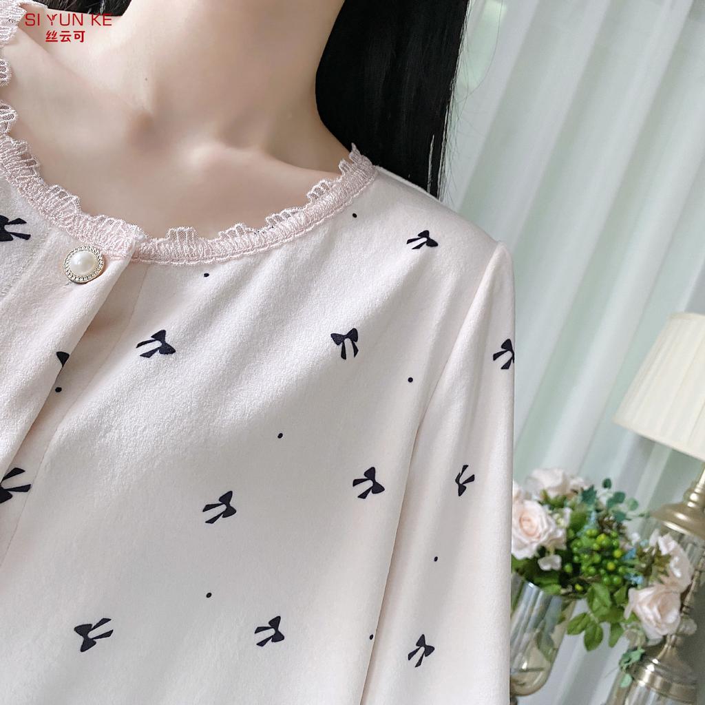 Autumn and winter island fleece pajamas, girly sweet polka dot cardigan, loungewear set, double-sided fleece thickened pajamas, pure and alluring