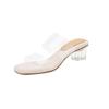 New Clear Square Heels Slippers Women 2024 Summer Soft Platform Sandal for Fashion Transparent PVC High Heel Sandalias