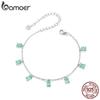 BAMOER White Gold Plated Tassel Bracelet for Women, 925 Sterling Silver Stackable Bracelet with Six Pendant