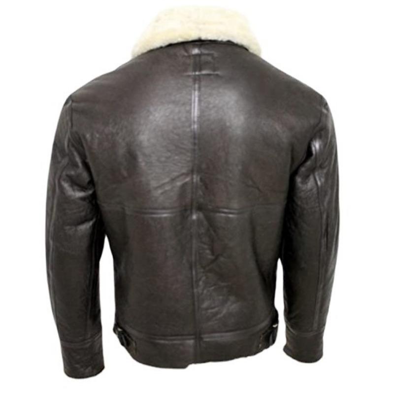 Men's Thickened Fur One-piece Pu Leather Faux Fur Long-sleeved Jacket