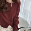 Spring Autumn New Round Neck Knitted Sweater Women Fashion Elegant Casual Long Sleeve Loose Outer Jacket Female Solid Color Simple Coats Clothing