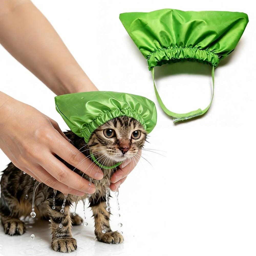 Comfortable Cat Bath Shower Cap Waterproof Dog Bathing Hat Soft Pet Bathing Ear Cover Pet Grooming