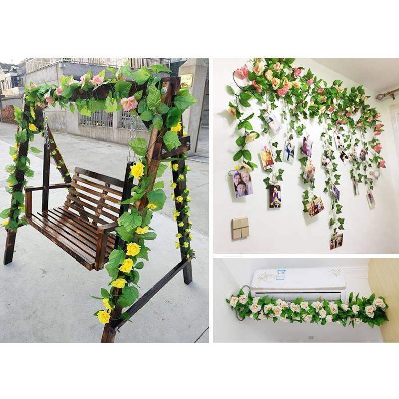 Luxurious 69-head Artificial Rose Vine For Wedding And Home Decor Champagne Color