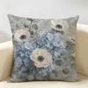 VintagePearlOrnateFloral Cushion Cover Durable Hypoallergenic Organic Linen Short Pillow Cover Washable