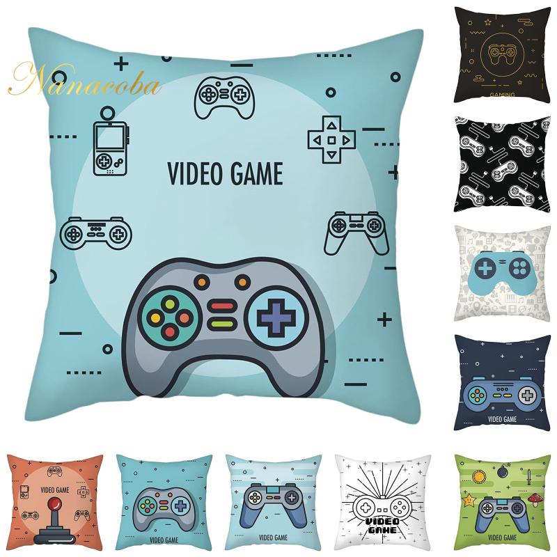 Новый чехол для подушки Game Lover, синий чехол для подушки с ручкой клавиатуры, гарнитура, наволочка, геймерское кресло, декор автомобиля, защита, наволочки на талию