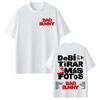 Bad Bunny "DeBí Tirar Más Fotos" Белая Хлопковая Повседневная Футболка для Фанатов с Крупным Текстом и Знаковыми Художественными Принтами Футболки