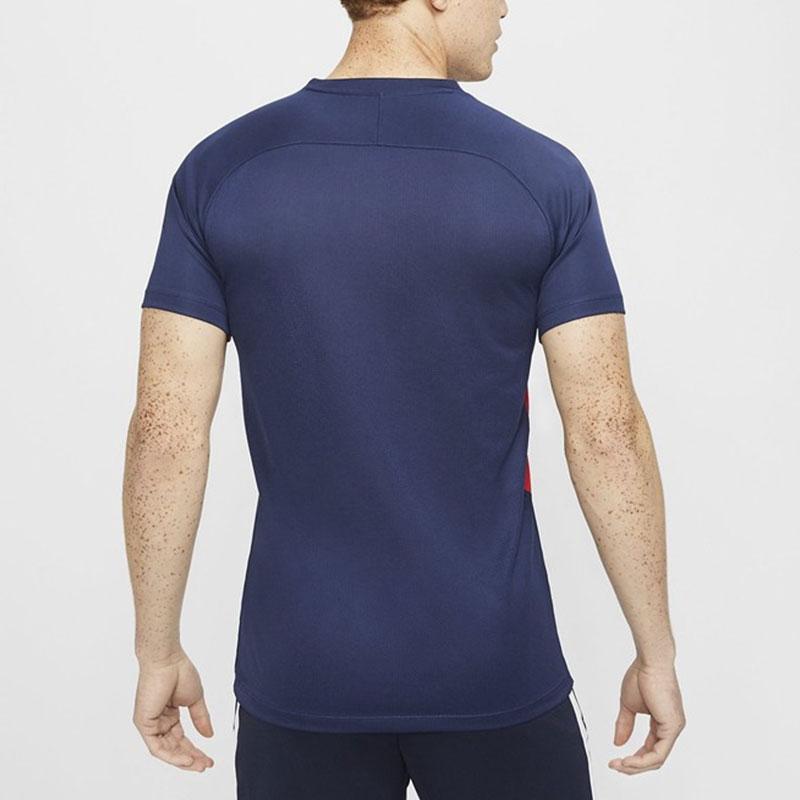 Nike Футболка мужская повседневная с коротким рукавом реглан с принтом, темно-синяя, красная 894231-410