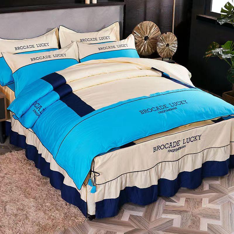 Простыня King Size/Queen Size/Twin Size, пододеяльник, наволочка, комплект из четырех предметов, утолщение, простое постельное белье для спальни, высокое качество