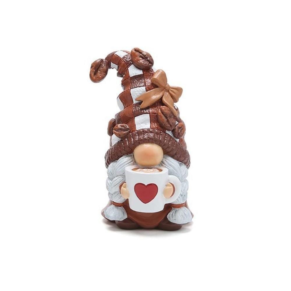 Resin Coffee Gnome Handmade Coffee Mini Desktop Decor New Dwarf Figurine