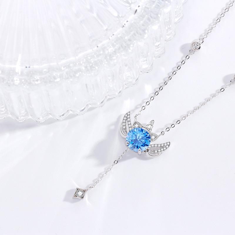 Ожерелье Dream Unicorn для женщин, легкое, роскошное, премиум, с крыльями ангела, с сердечком купидона, с бриллиантами