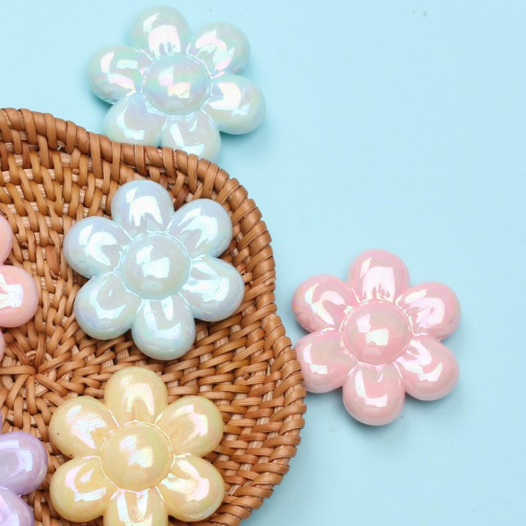 Creative Loose Beads Acrylic Creative Handmade Material Creative Beaded Material 5pcs Sunflower Beads Jewelry Accessories Charms Flower Shape Beading