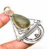 Labradorite Gemstone Handmade 925 Silver Plated Jewelry Pendant 2.65"