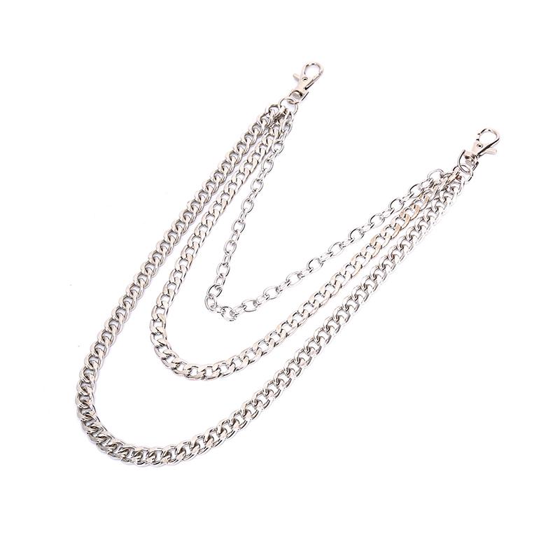 3-слойные мужские брюки из нержавеющей стали, кошелек, пояс, кольцо, цепочка, брелок в стиле панк