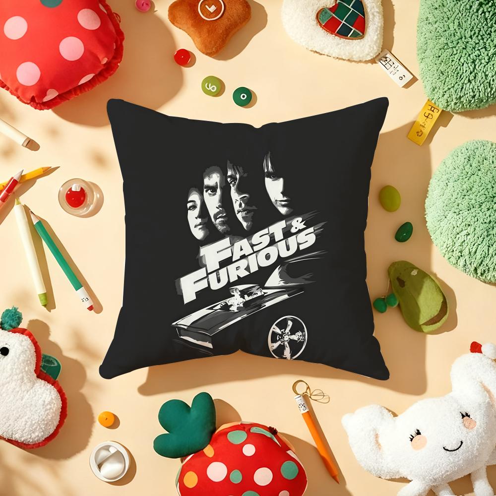 FFast And FFurious RR Cushion Cover Plush Fabric Soft DoubleSided Printed Sofa Warm Winter Home Gift Pillow Cover