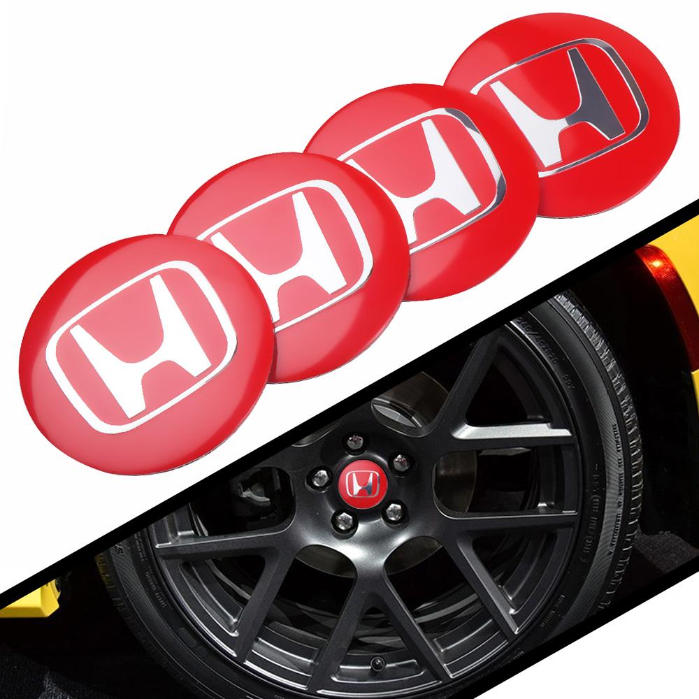 4Pcs 56/60MM For Honda Civic Fit Jazz Accord Odyssey Pilot CRV Passport City HRV Car Wheel Center Hub Caps Badge Sticker Covers RF6