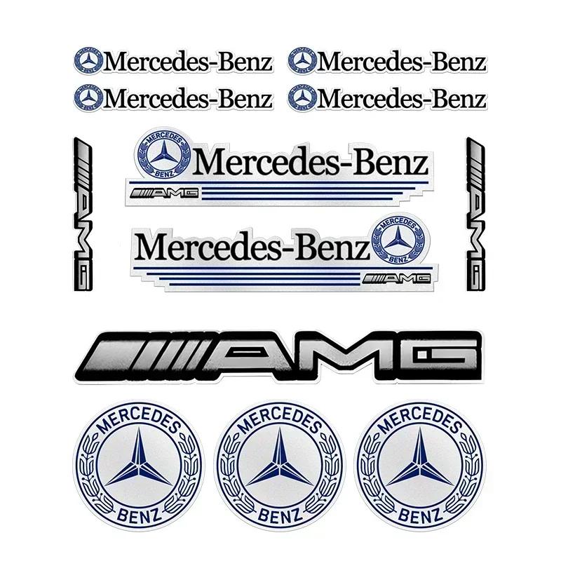 XCEAA1 2025 For Mercedes-Benz 1set Car Badge Sticker Car Decoration Decal For Mercedes Benz W204 W124 W201 W202 W212 W220 W205 GLA CLA