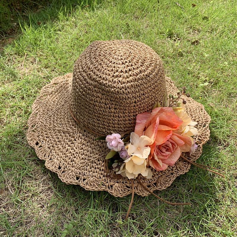 Women's Large Brim Foldable Breathable Straw Sun Hat for Summer Travel & Vacation