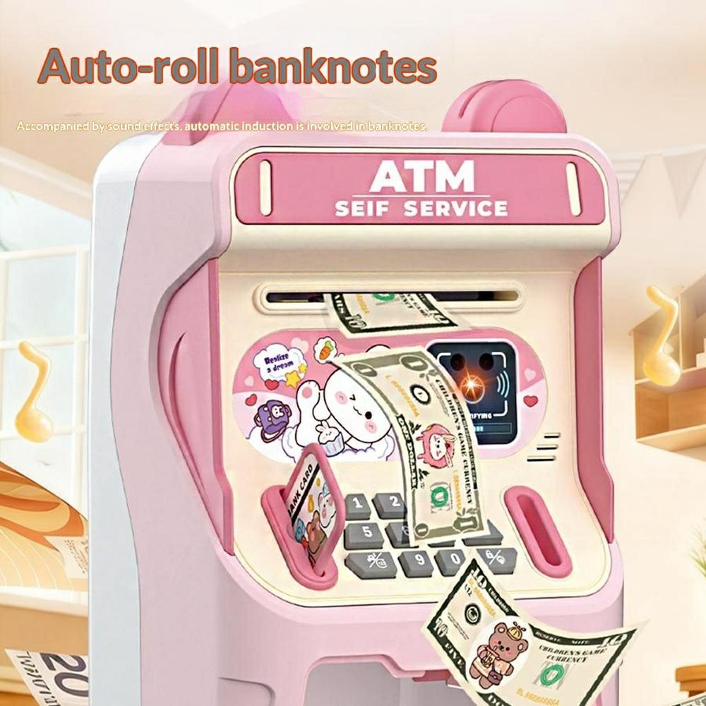 24529A Детский Автоматически Сворачивающийся ATM Денежный Музыкальный Копилка Подарок Электронный Кодовый Замок Депозит/Снятие Игрушка