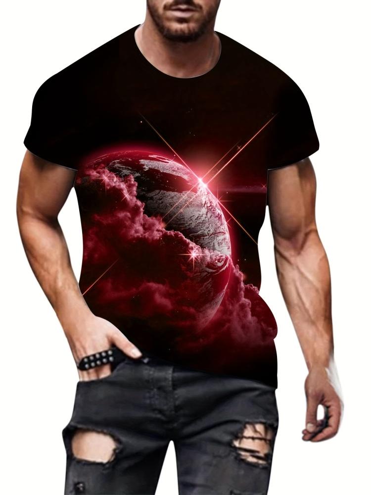 Мужская футболка с коротким рукавом и красочным 3D-принтом, летний повседневный пуловер, мужской модный свободный топ со свободными рукавами