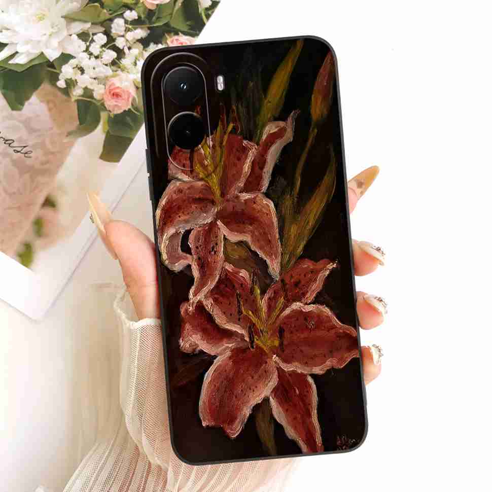 Silicone Case For Xiaomi Poco M7 4G Case Cute Cat Flowers Soft Slim Phone Cases For Xiaomi Poco M7 PocoM7 4G Cover Bumper