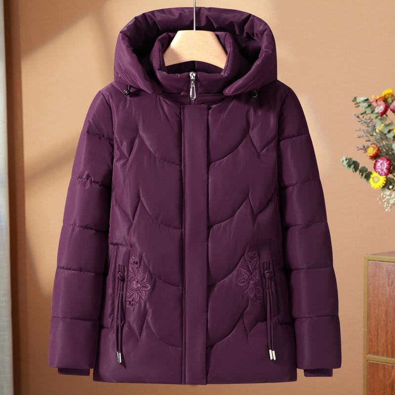 Middle-aged Woman Winter Coats Hooded Casual Plus Size Parkas Female Thick Warm Outerwears