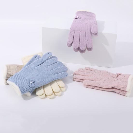 Женские зимние перчатки Теплые перчатки с сенсорным экраном С пайетками в виде бабочки Вязаные Утепленные