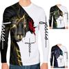 Весна Осень Мужские Персонализированные 3D Цифровые Печатные Футболки Топы Модная Верхняя Одежда База Длинный Рукав Футболка