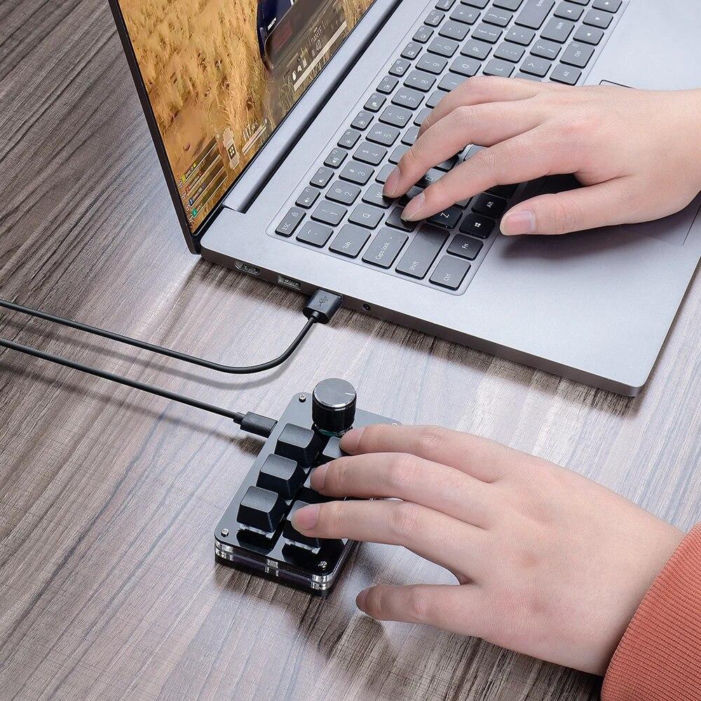 Программирование макросов, игровая USB, пользовательская клавиатура, кнопка громкости BT, гнездо для горячей замены Photoshop, клавиатура, механический синий переключатель, 9 клавиш