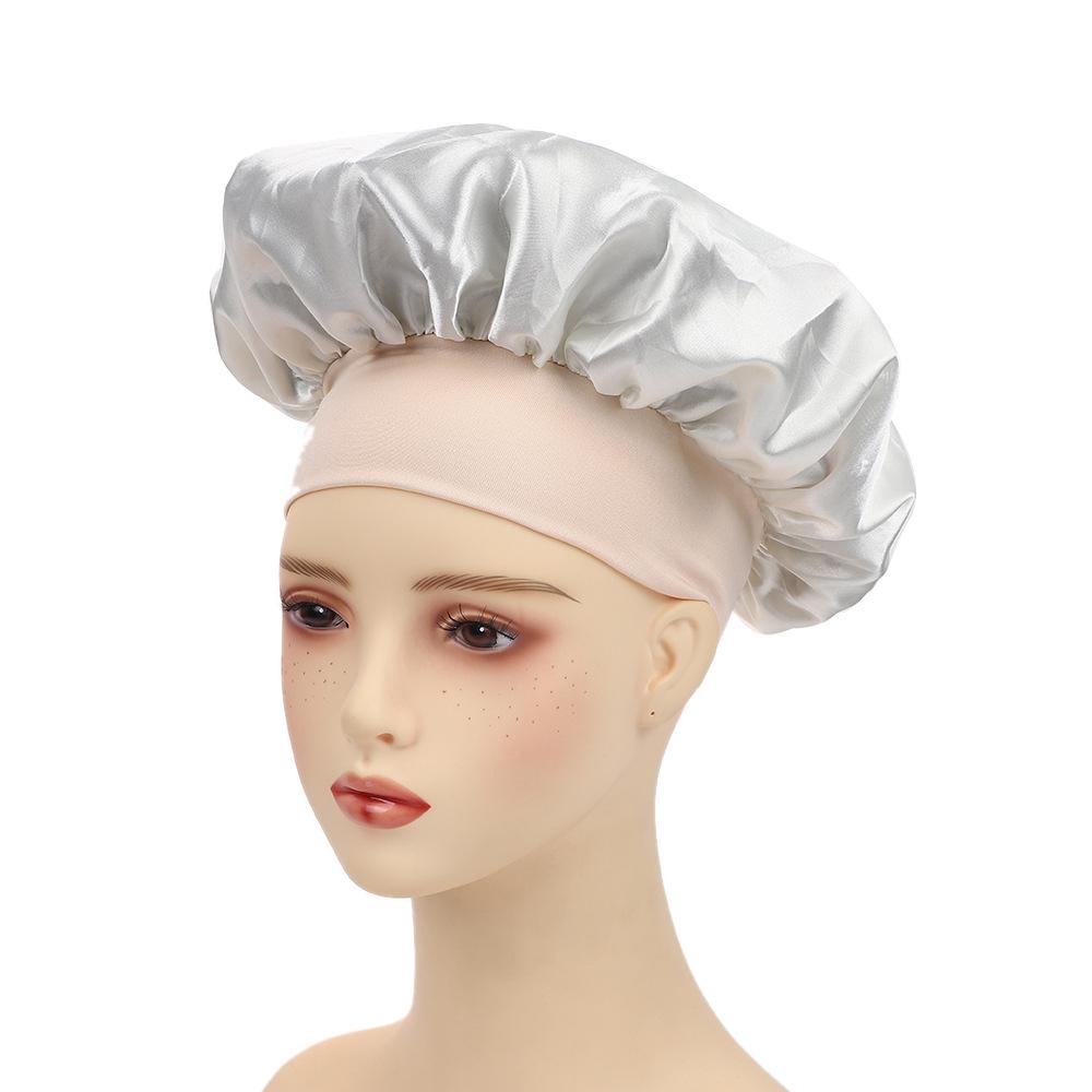 Взрослая шелковая атласная шапочка для сна с широкими полями для ухода за волосами - европейский и американский стиль, послеродовая шапочка для ванны
