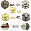 5pcs Antique Brass Latch Lock Gold Hasp, Decorative Hinges and Latches for Wood Boxes Jewelry Box Cabinet with Screws