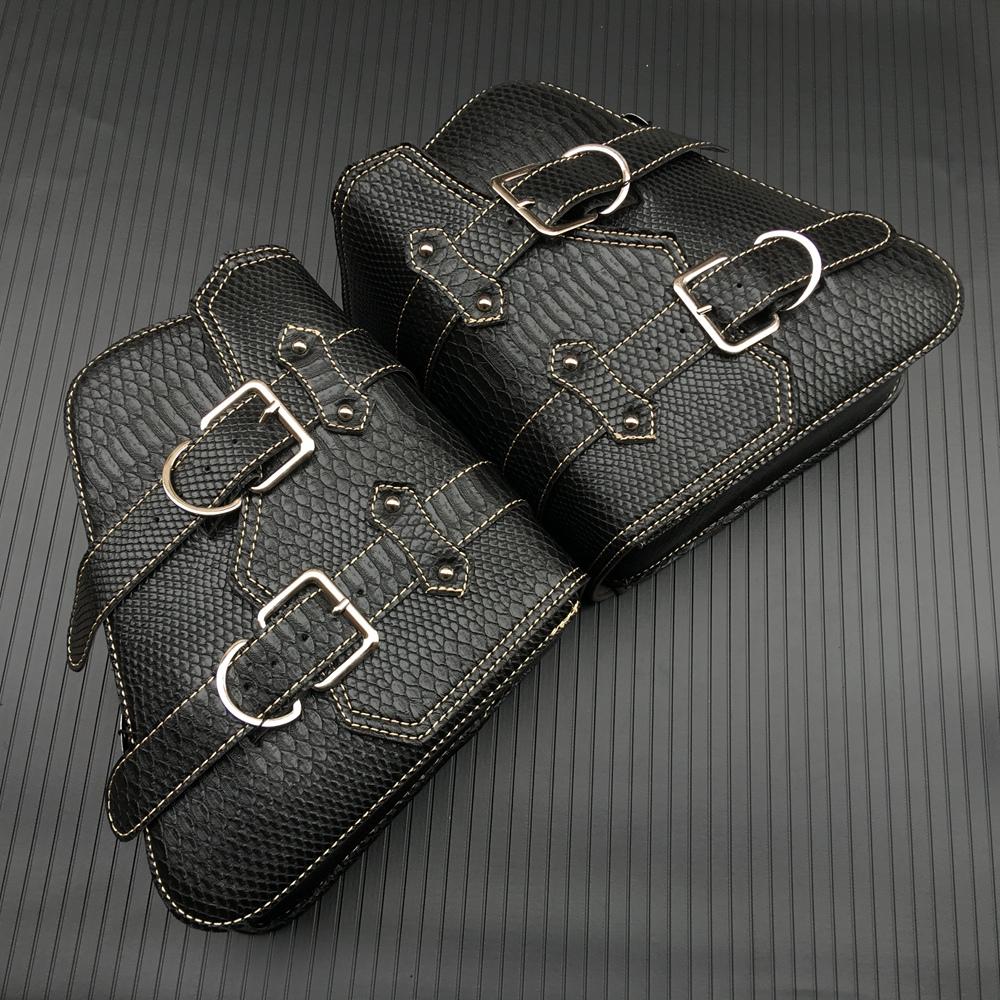 Одна пара универсальных мотоциклетных кофров из ПУ кожи для Harley Sportster для Honda Suzuki Kawasaki Yamaha