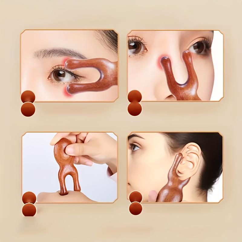 Элегантный сандаловый 3D массажный гребень для носа, головы и ушей Натуральный деревянный инструмент для релаксации, ручной работы с гладкой отделкой