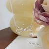 Light Luxury Bowknot Pearl Necklace for Female Minority Neckchain Design with A Feeling of Collar Chain