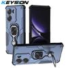 KEYSION Shockproof Armor Case for Xiaomi POCO X7 Pro Soft Silicone+PC Upright Metal Ring Stand Phone Back Cover for Redmi Turbo4